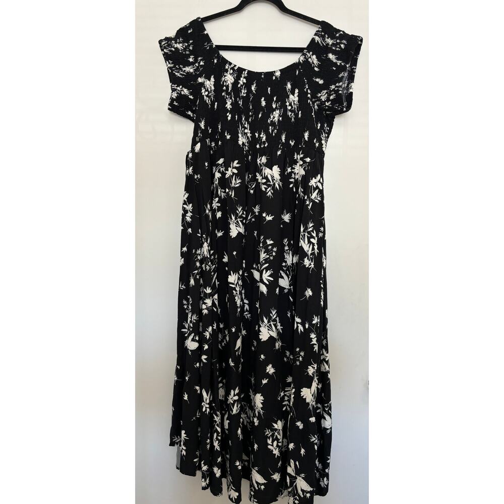 Torrid Floral Midi Dress Plus Size 3 Black White Ruffles New - Picture 5 of 8